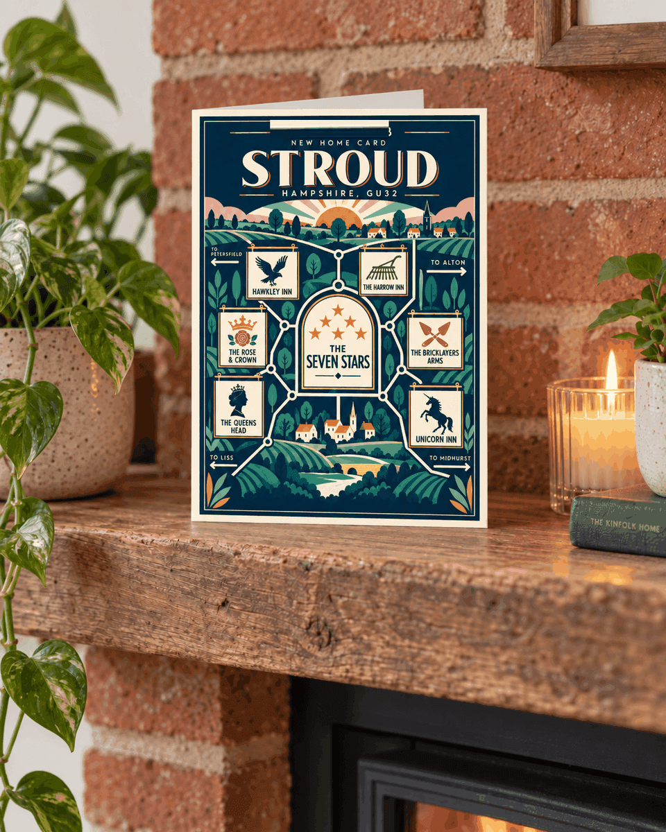 Nordic Deco new home card example for Stroud