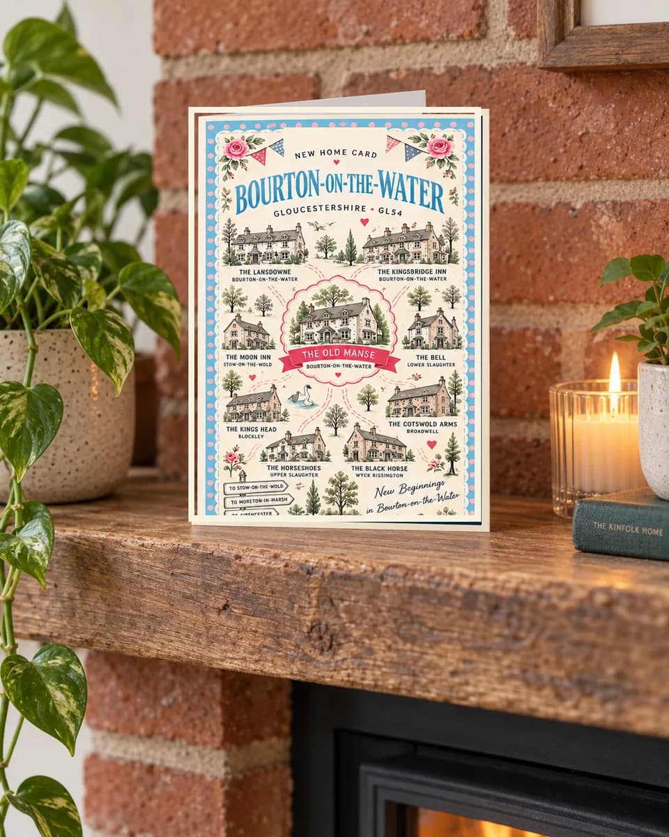 Posh Pantry new home card example for Bourton-on-the-Water